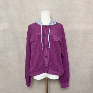 Zenana Outfitters Plum Purple Soft & Cozy Hoodie Jacket